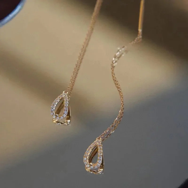 Crystal Threader Drop Earrings