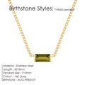 Birthstone Necklace for Women | Baguette Crystal Pendant