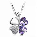 Crystal Four Leaf Clover Pendant Necklace