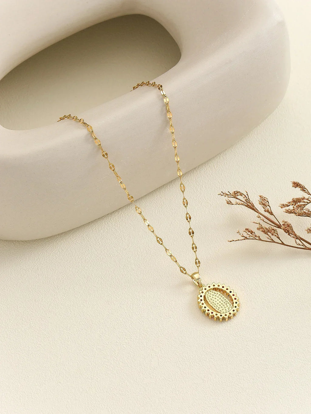 Cubic Zirconia Virgin Mary Chain Necklace