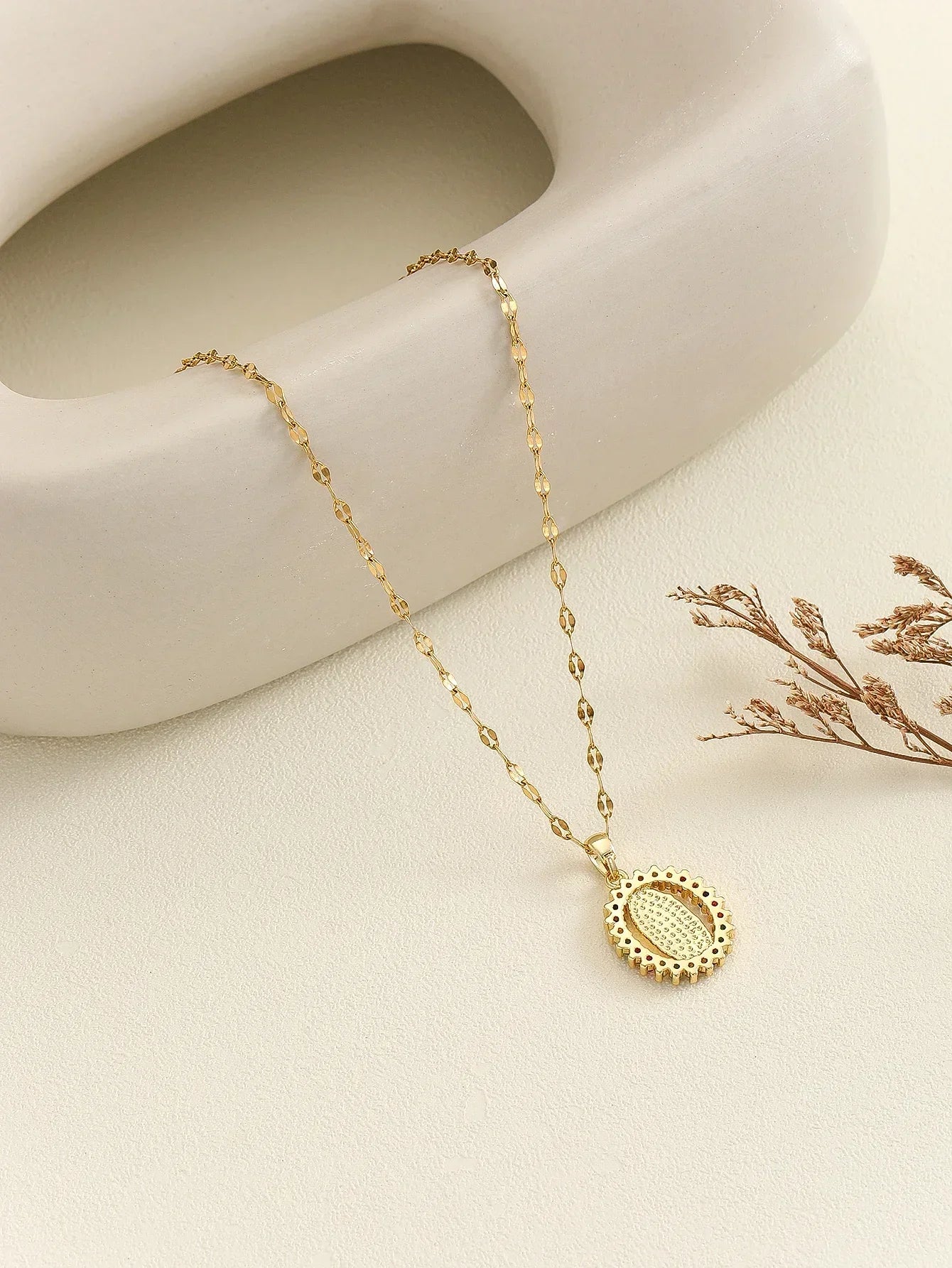 Cubic Zirconia Virgin Mary Chain Necklace