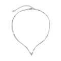 Silver necklace on a white background
