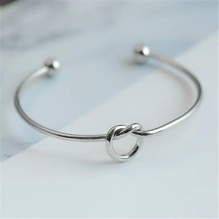 Vintage Woven Twist Stainless Steel Bangle Bracelet – Goth Streetwear