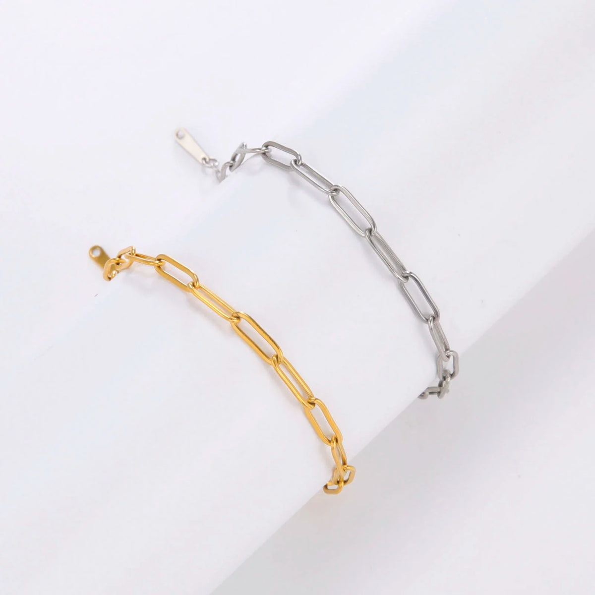 Stainless Steel Paperclip Chain Bracelet for Women