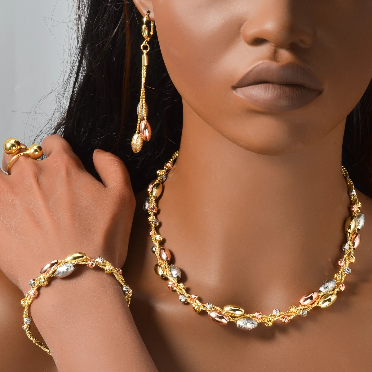 Pearl Pendant 4-Piece Jewellery Set | Necklace, Bracelet, Earrings & Ring