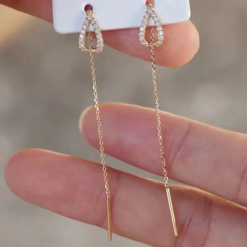 Crystal Threader Drop Earrings