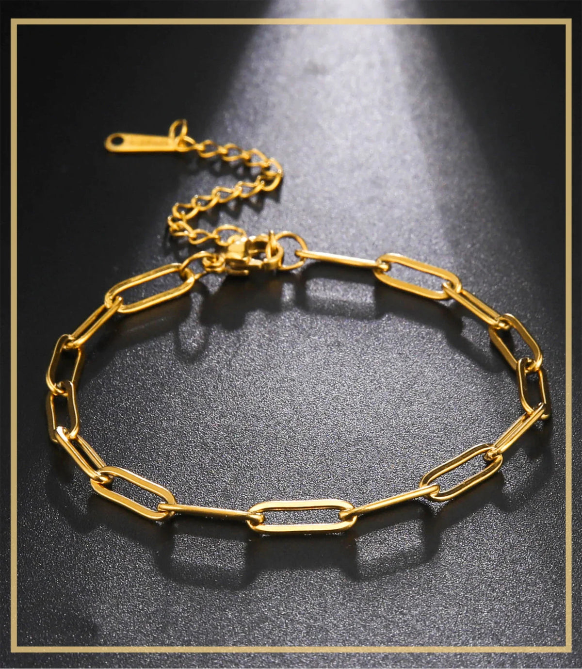 Stainless Steel Paperclip Chain Bracelet for Women