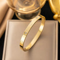Heart Zircon Stainless Steel Bangle Bracelet – Unisex Gift