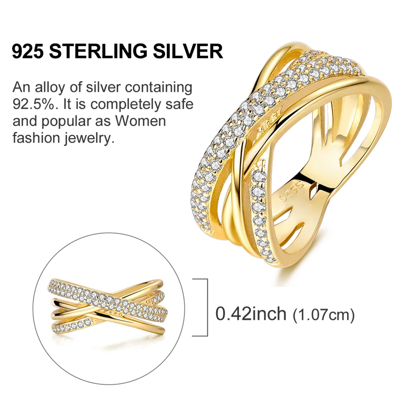 925 Sterling Silver LOVE Wedding Ring | Sparkling Zircon Engagement Ring for Women