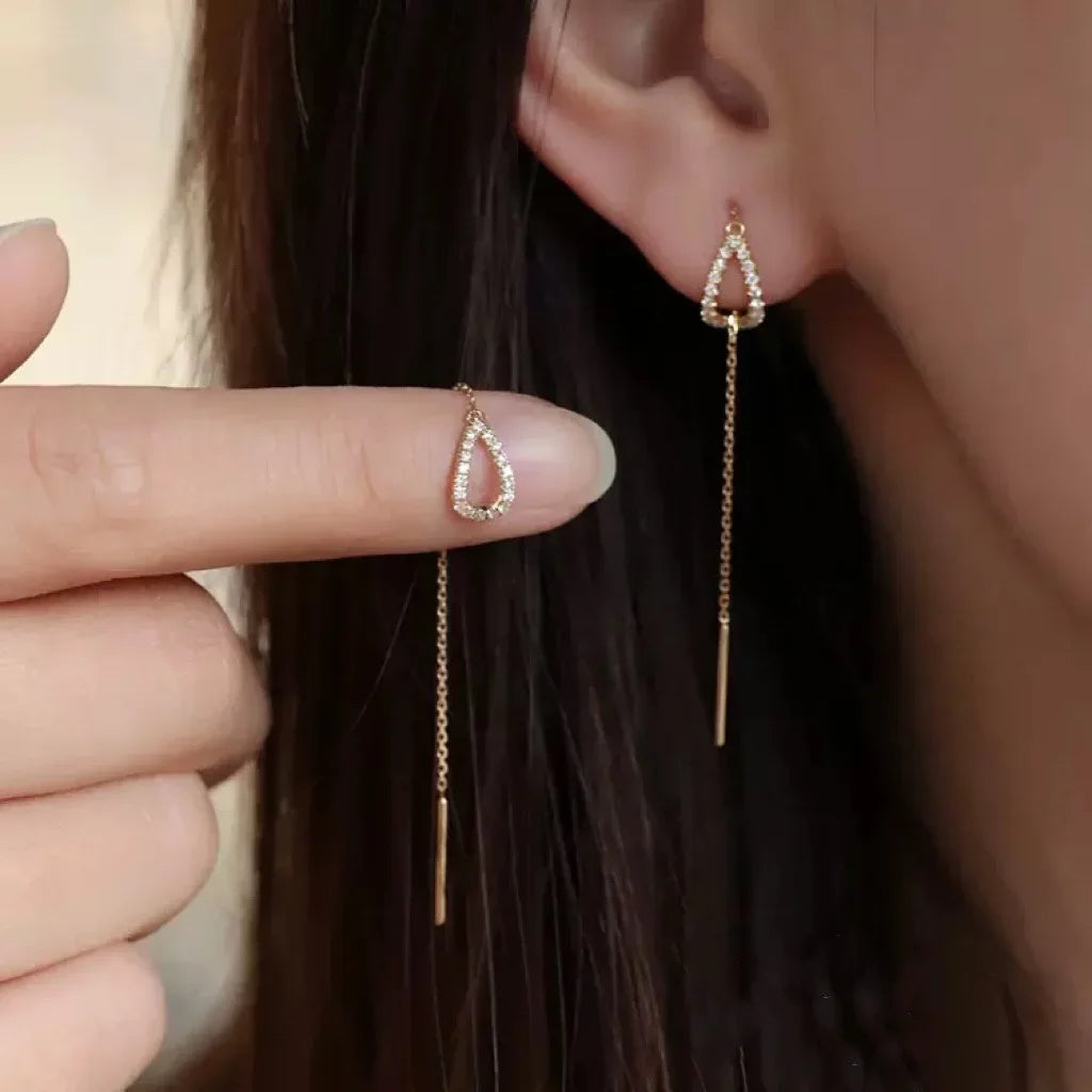Crystal Threader Drop Earrings
